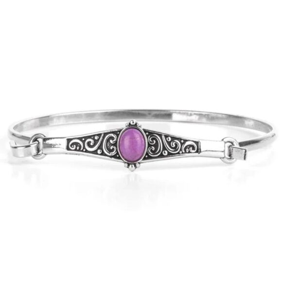Stone Scrolls Purple Bracelet (184) - Picture 2 of 2